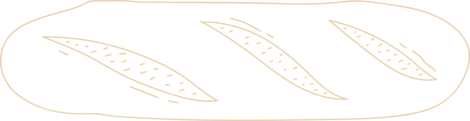French Bread Line Illustration Toast