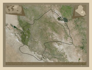 Al-Qadisiyah, Iraq. High-res satellite. Major cities
