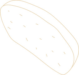 Garlic Sliced Bread Line Illustration