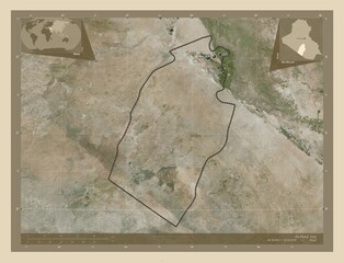 An-Najaf, Iraq. High-res satellite. Labelled points of cities