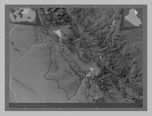 As-Sulaymaniyah, Iraq. Grayscale. Major cities