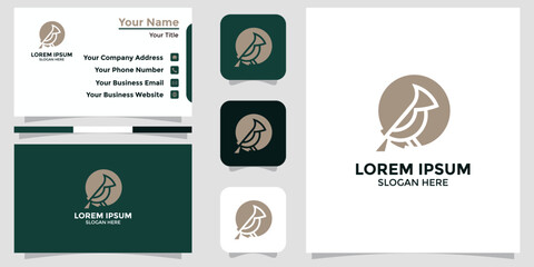 bird design logo and branding card