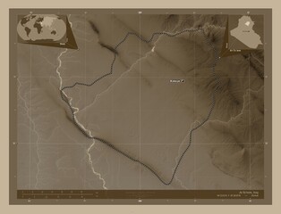 At-Ta'mim, Iraq. Sepia. Labelled points of cities