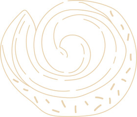 Rolls Pastry Puff Line Illustration