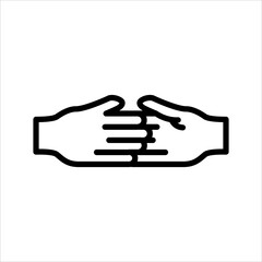 Art illustration icon logo charity and solidarity symbol of hand shake