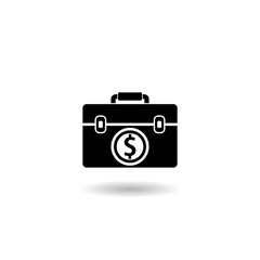 Briefcase icon logo with shadow