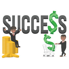 business african success people with text