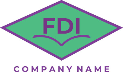 FDI and book education logo design vector