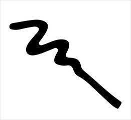 Convolution, a curved line. Black and white sketch, logo, clipart, icon, icon, template. Isolated object on a white background. Vector image.