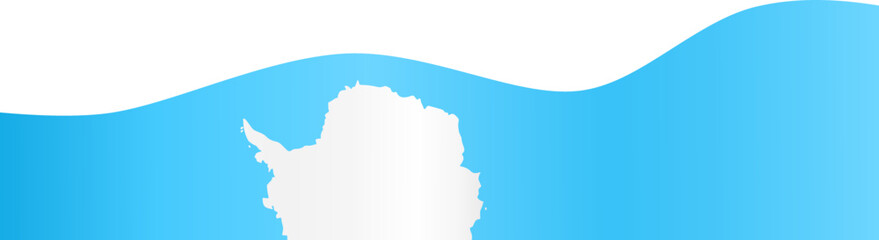 Antarctica flag flying on white background