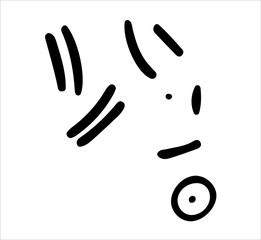 Doodles dashes and circles, clipart. Vector hand-drawn.