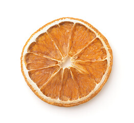 Top view of single dried orange slice
