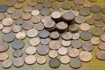 There are European Union coins on the table