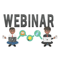 business african webinar design character with text