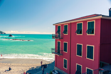 Obraz premium paesaggio spiaggia 5 terre