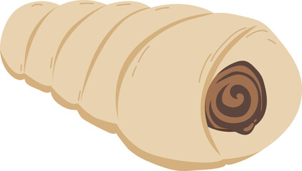 Cream Horn Bun Minimal Illustration