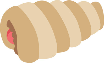 Cream Horn Bun Minimal Illustration