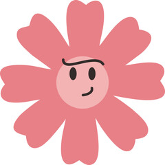 Cute funny face flower vector