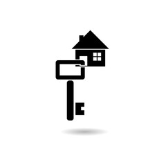 Apartment logo icon with shadow