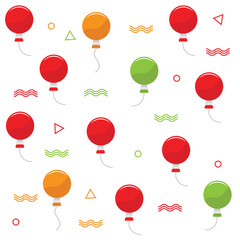 Colorful balloons pattern background on white.