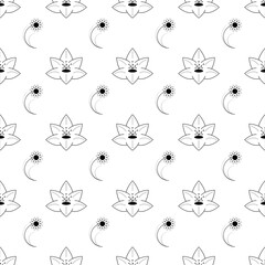 Seamless Pattern Abstract Elements Different Plant Botanic Vector Design Style Background Illustration Texture For Prints Textiles, Clothing, Gift Wrap, Wallpaper, Pastel