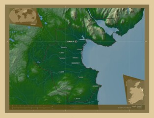 Louth, Ireland. Physical. Labelled points of cities