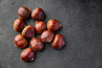 edible chestnuts delicious snack healthy meal food snack diet on the table copy space food background rustic top view