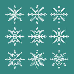 Naklejka na ściany i meble snowflake set element bundle design