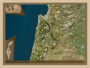 Haifa, Israel. Low-res satellite. Major cities
