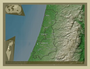 HaMerkaz, Israel. Wiki. Labelled points of cities