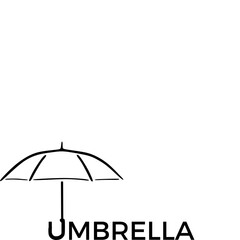 umbrella and rain logo illustration