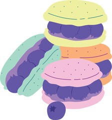 Isolated Macaron Illustration Sweet dessert