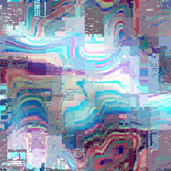 Vector image with imitation of grunge datamoshing texture. Seamless image.