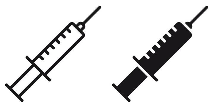 ofvs181 OutlineFilledVectorSign ofvs - syringe injection vector icon . medicine . health care . isolated transparent . black outline and filled version . AI 10 / EPS 10 . g11520