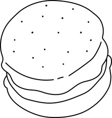 Macaron Line Handdrawn Illustration Dessert