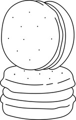 Macaron Line Handdrawn Illustration Dessert