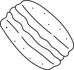 Macaron Line Handdrawn Illustration Dessert