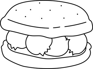 Macaron Line Handdrawn Illustration Dessert
