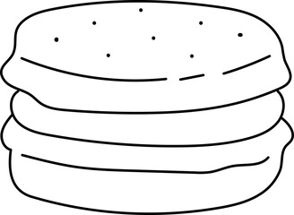 Macaron Line Handdrawn Illustration Dessert