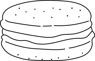 Macaron Line Handdrawn Illustration Dessert