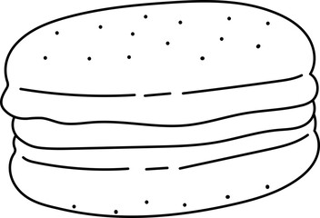 Macaron Line Handdrawn Illustration Dessert