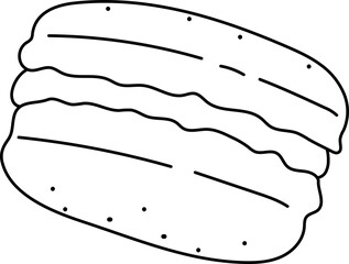 Macaron Line Handdrawn Illustration Dessert
