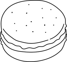 Macaron Line Handdrawn Illustration Dessert