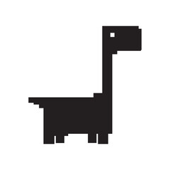 Silhouette brachiosaurus dinosaurs, Cute dinosaurs cartoon characters, Vector illustrations isolated.