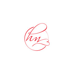 Alphabet HM Love letter H and M logo design, HM Creative Typography Vector Template Symbol Modern Logo
