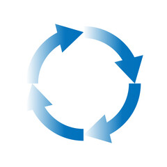 Directional arrows. Process flow or recycle symbol concepts