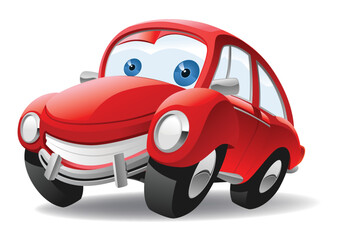 vector illustration of a smilin' red car