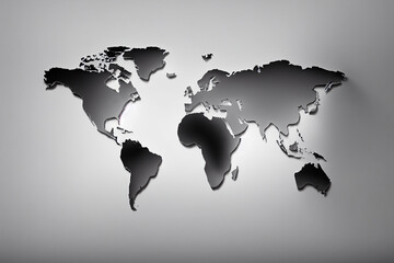 Fototapeta na wymiar Elegant black world map