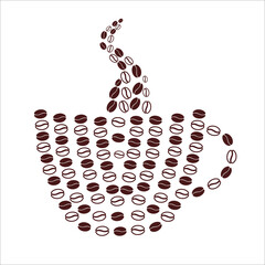 Coffee beans cup vector 