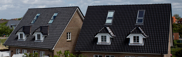Tiled roofs of houses
